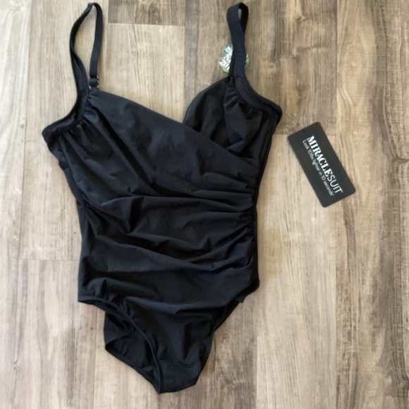 Miracle Must Haves Sanibel One Piece Swimsuit Black Size 16 - Picture 4 of 5